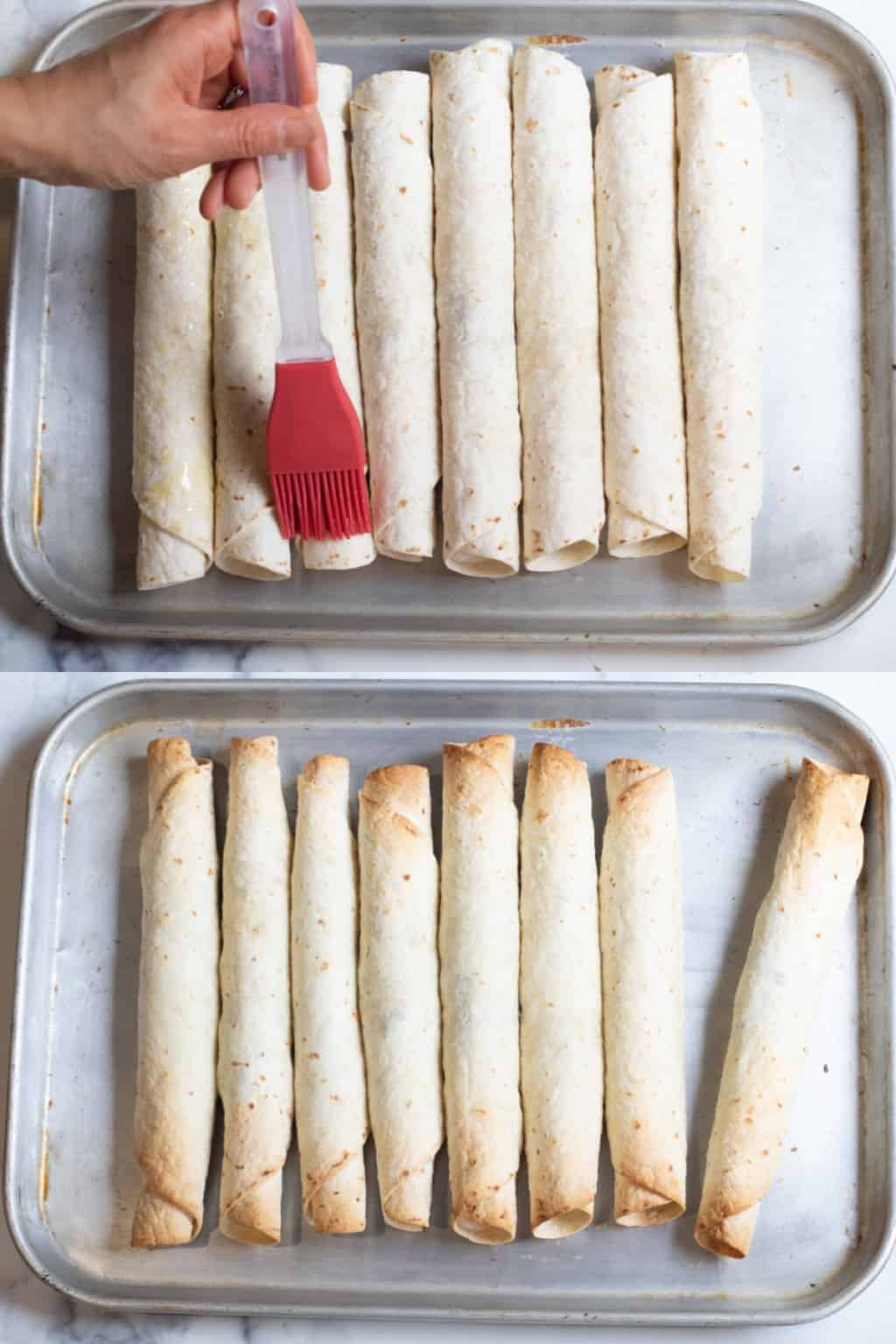 Baked Flautas de Pollo Served From Scratch