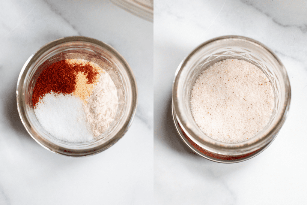 a jar of spices and then it all mixed together.