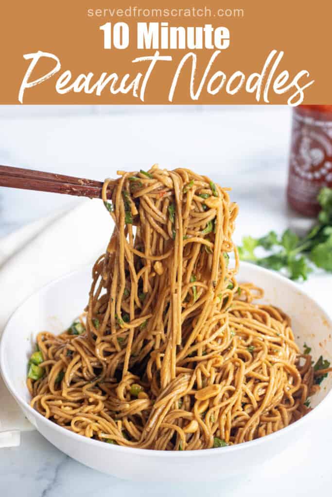 10 Minute Peanut Noodles Served From Scratch