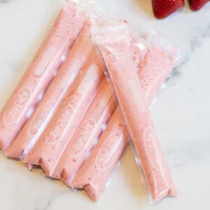 a stack of strawberry gogurts.