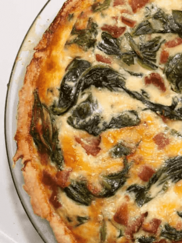 Ham, Cheddar And Spinach Quiche Served From Scratch