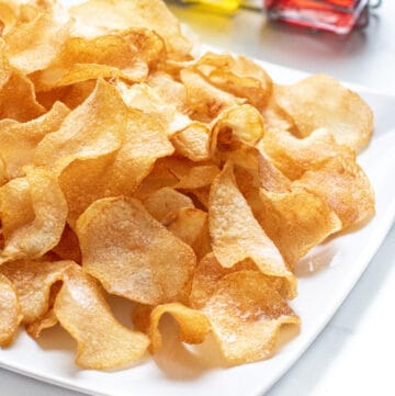 a plate of chips.