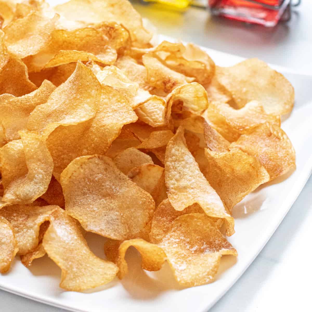 a plate of chips.