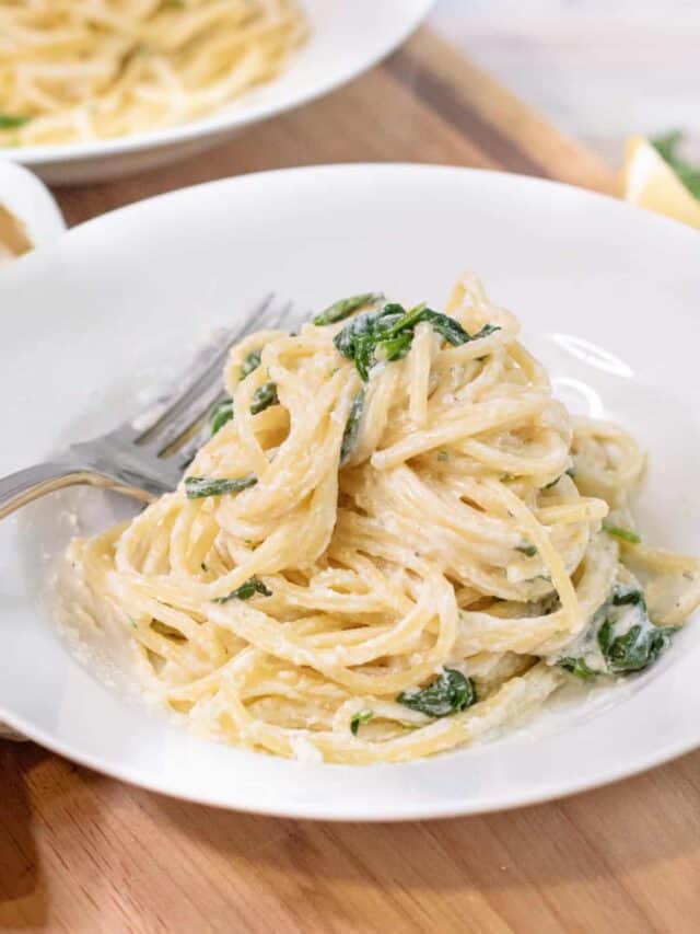 20 Minute Spinach Ricotta Pasta Served From Scratch