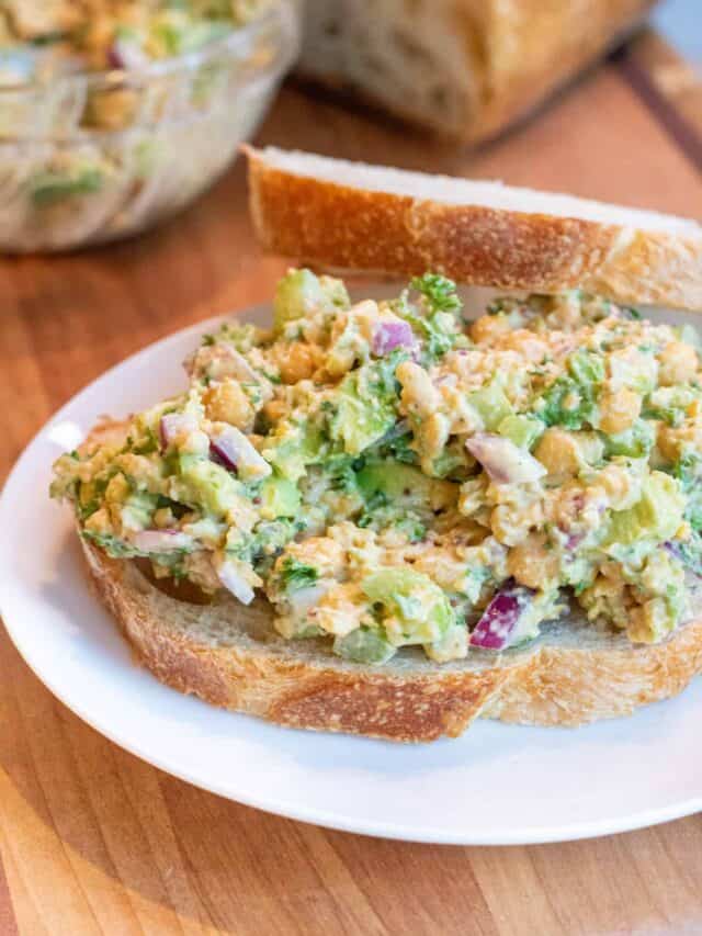 Avocado Chickpea "Tuna" Salad Served From Scratch