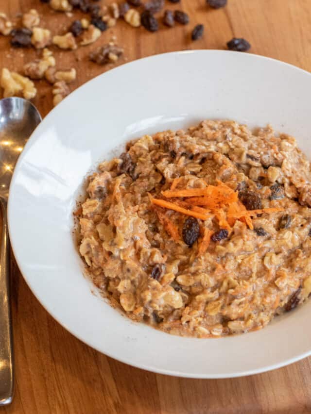Carrot Cake Oatmeal Served From Scratch