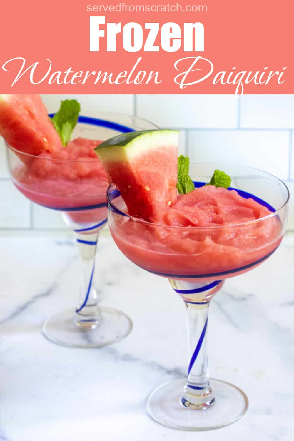 Frozen Watermelon Daiquiri Served From Scratch