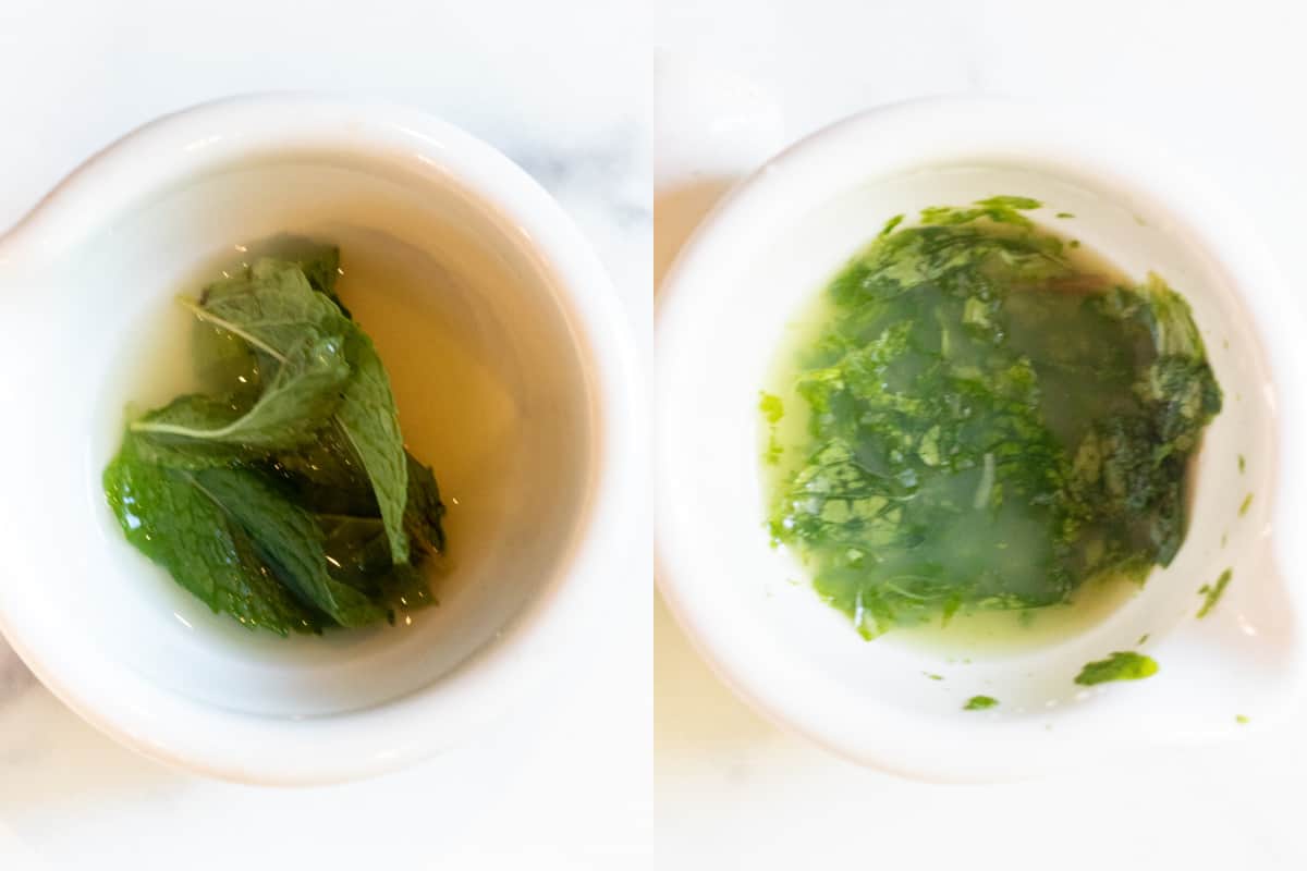 two pictures of mortars and lime and mint and then it all muddled.