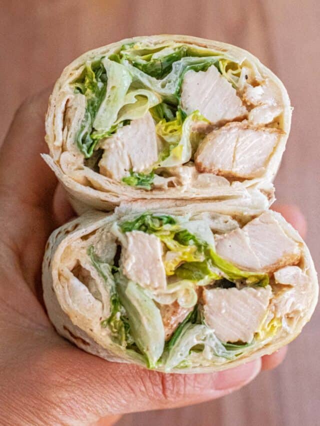 Chicken Caesar Salad Wrap Served From Scratch
