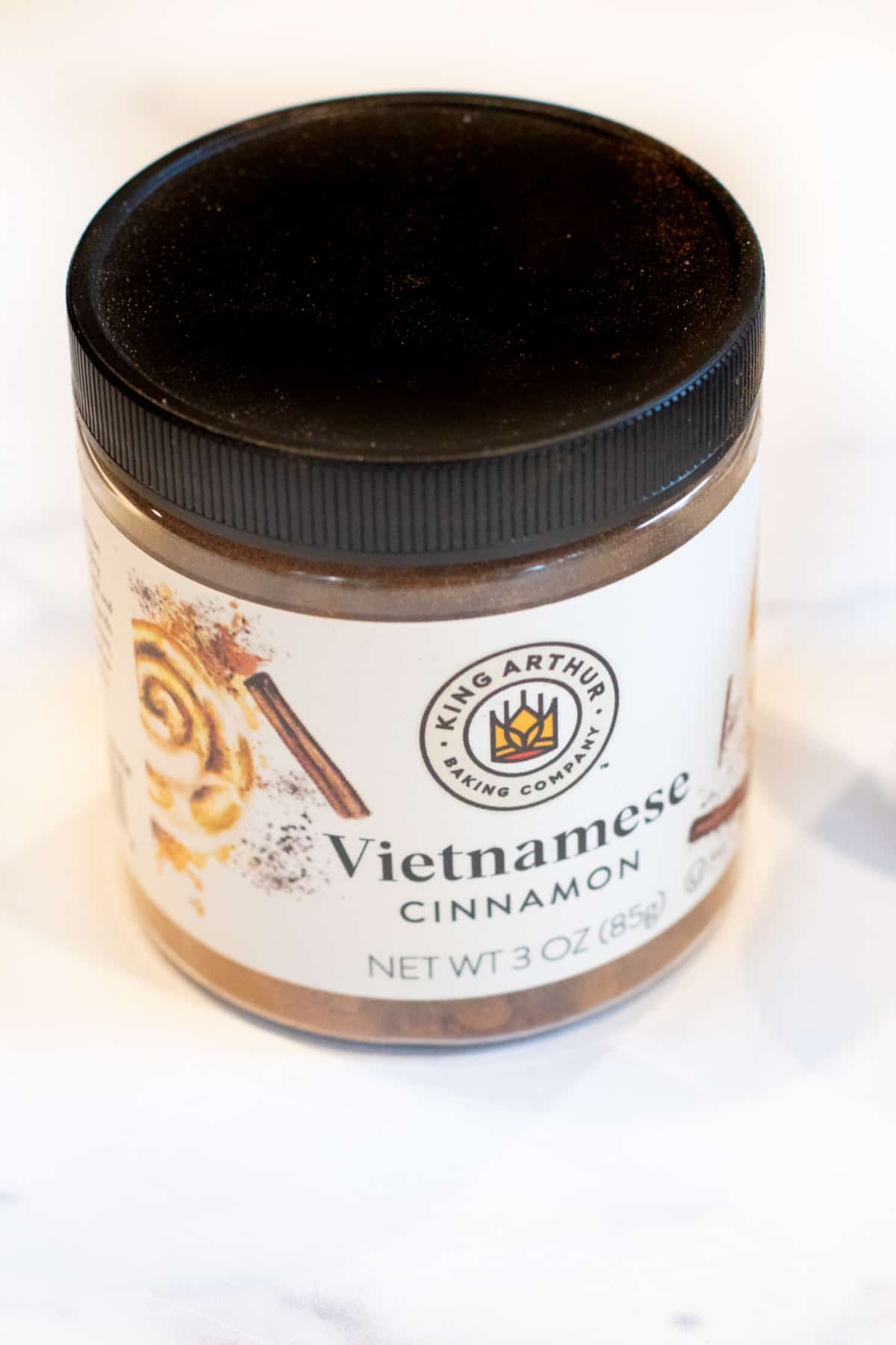 a picture of a jar of King Arthur cinnamon.