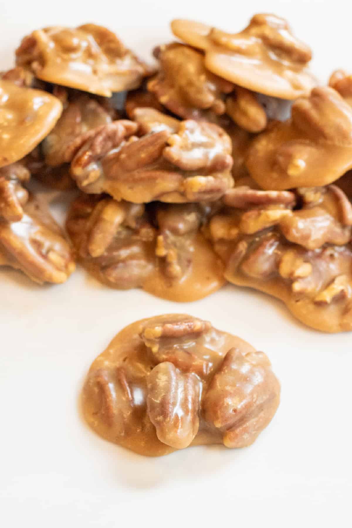 a plate of pecan pralines.