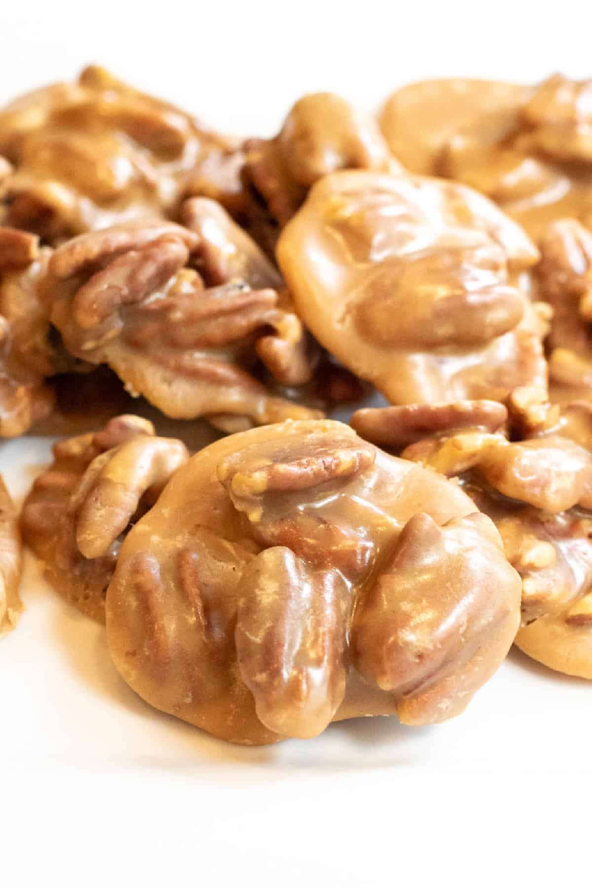 a plate of pecan pralines.