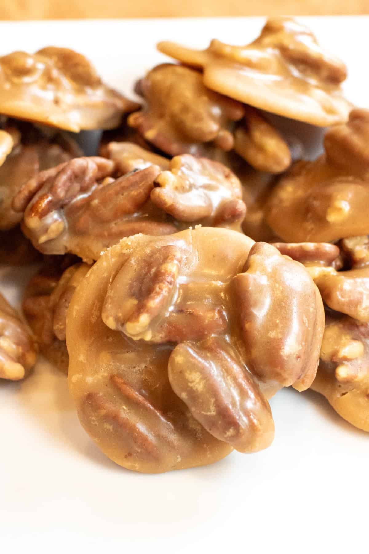 a plate of pecan pralines.