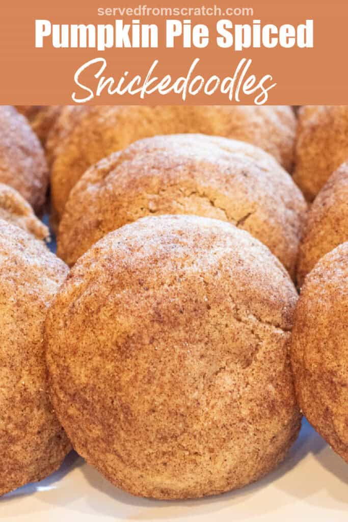 a plate of soft snickerdoodles with Pinterest pin text.