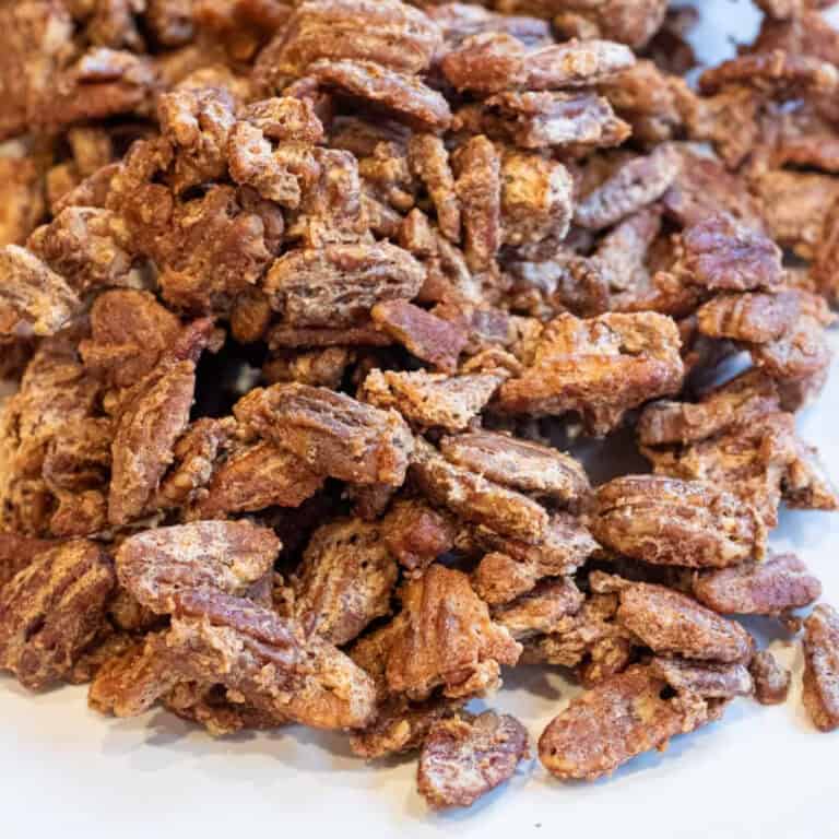 a plate of crunchy pecans.