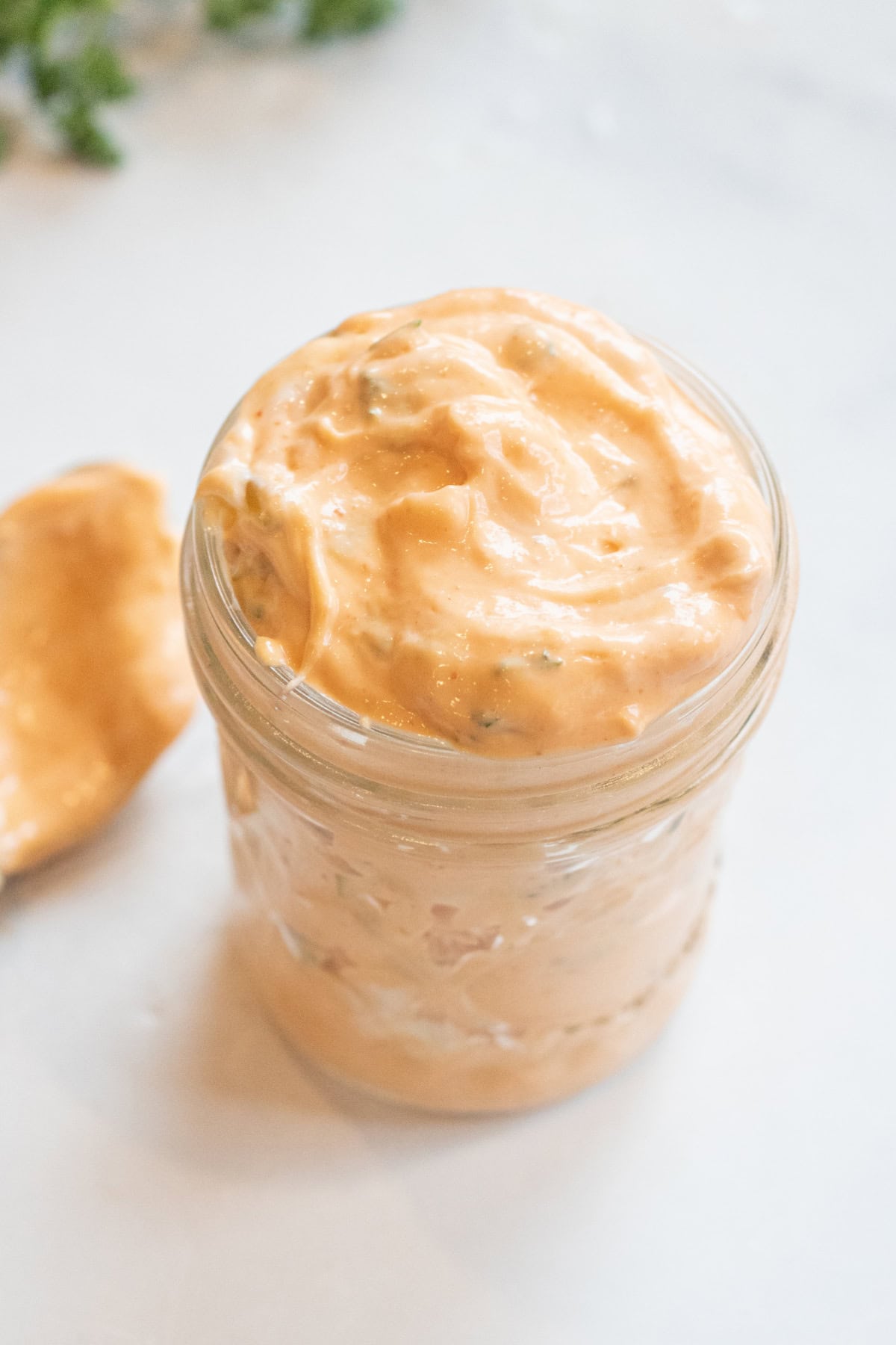 a jar of creamy russian dressing.