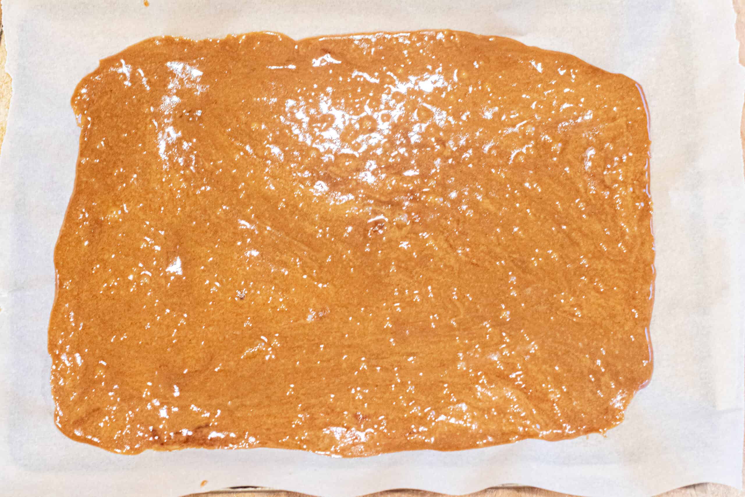 a tray of cooling toffee.